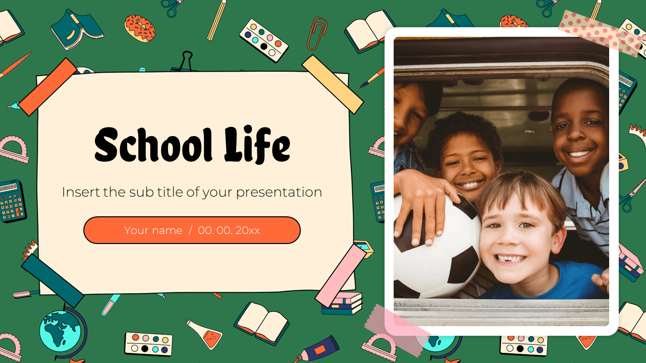 School Life Free Google Slides Theme and PowerPoint Template