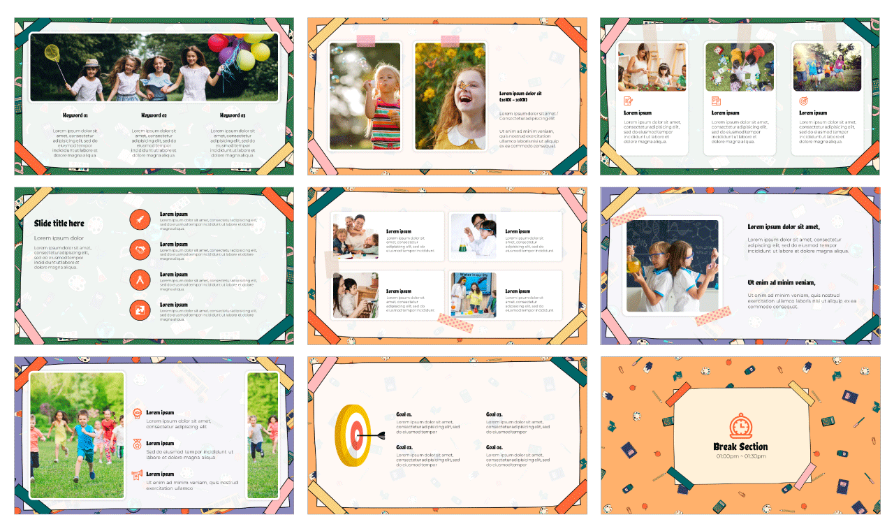 School Life Google Slides PowerPoint Template Free Download