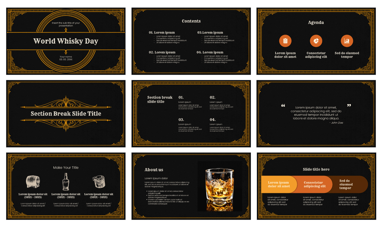 World Whisky Day Google Slides Theme PowerPoint Template