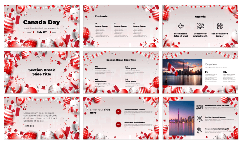 Canada Day Free Google Slides Theme PowerPoint Template