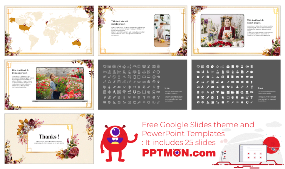 Elegant Floral Collection Free Google Slides PowerPoint Template