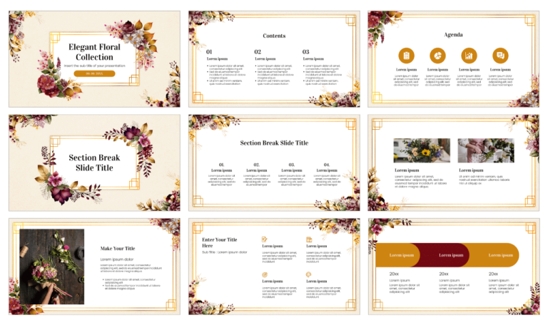 Elegant Floral Collection Free Google Slides PowerPoint Template