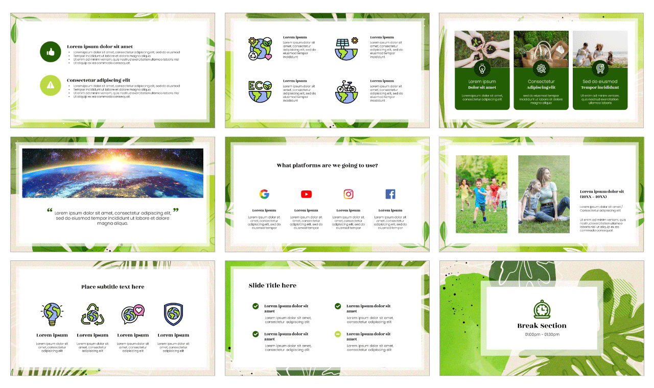 Environment Day Newsletter Google Slides PowerPoint Template Free Download