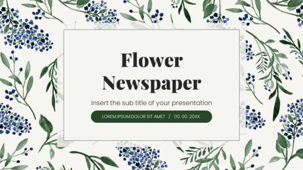 Flower Newspaper Free Google Slides PowerPoint Template