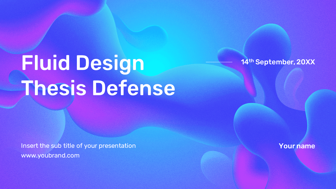 Fluid Design Thesis Defense Google Slides PowerPoint Template