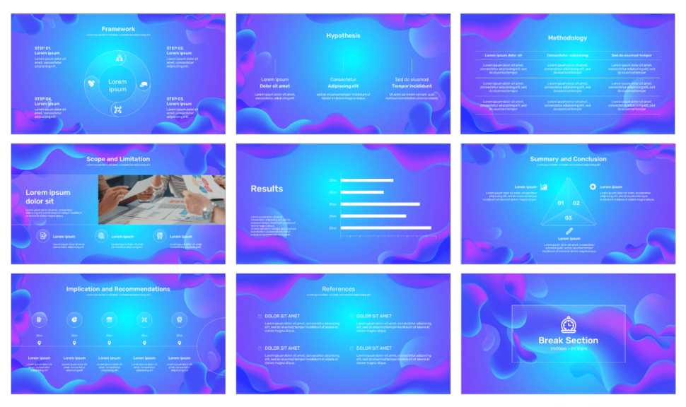 Fluid Design Thesis Defense Google Slides PowerPoint Template