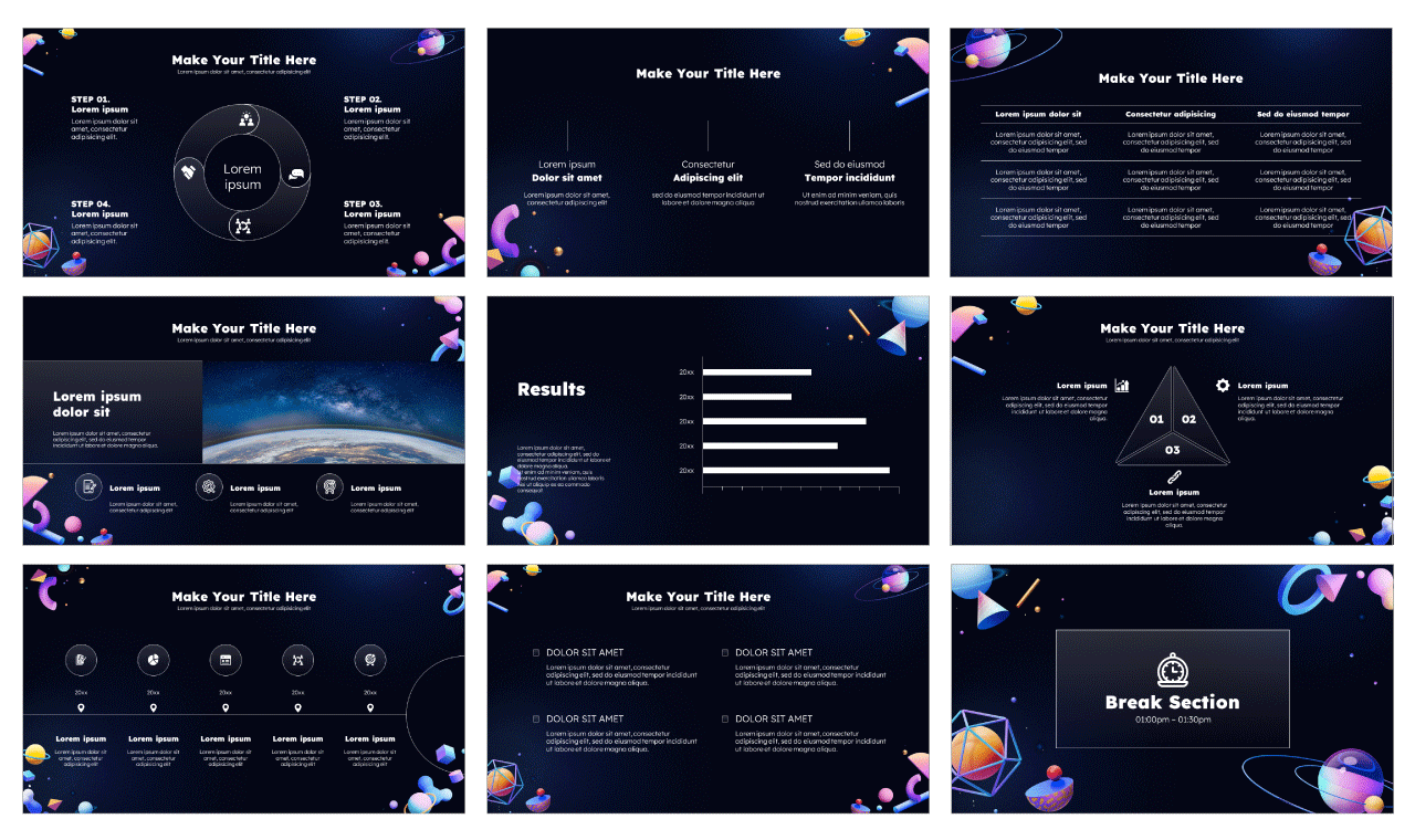 Futuristic Neon Space Google Slides PowerPoint Template Free Download