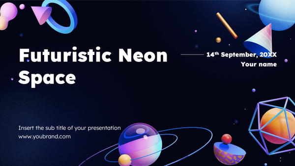 Futuristic Neon Space Google Slides Theme PowerPoint Template