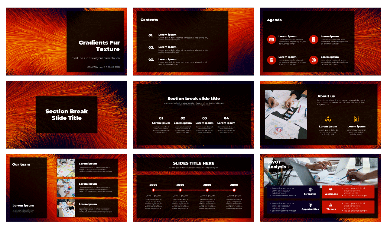 Gradients Fur Texture Free Google Slides PowerPoint Template