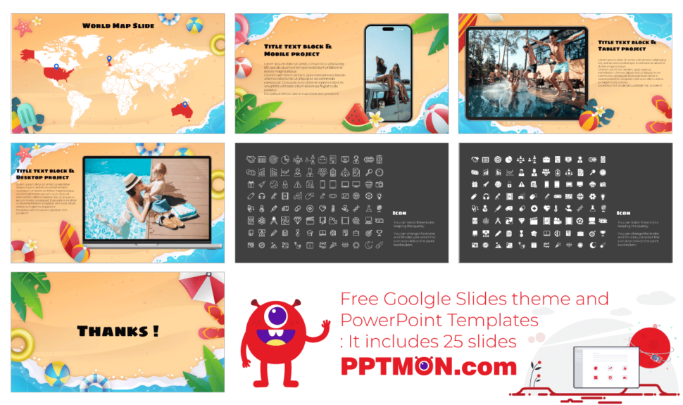 Happy Summer Vacation Free Google Slides PowerPoint Template