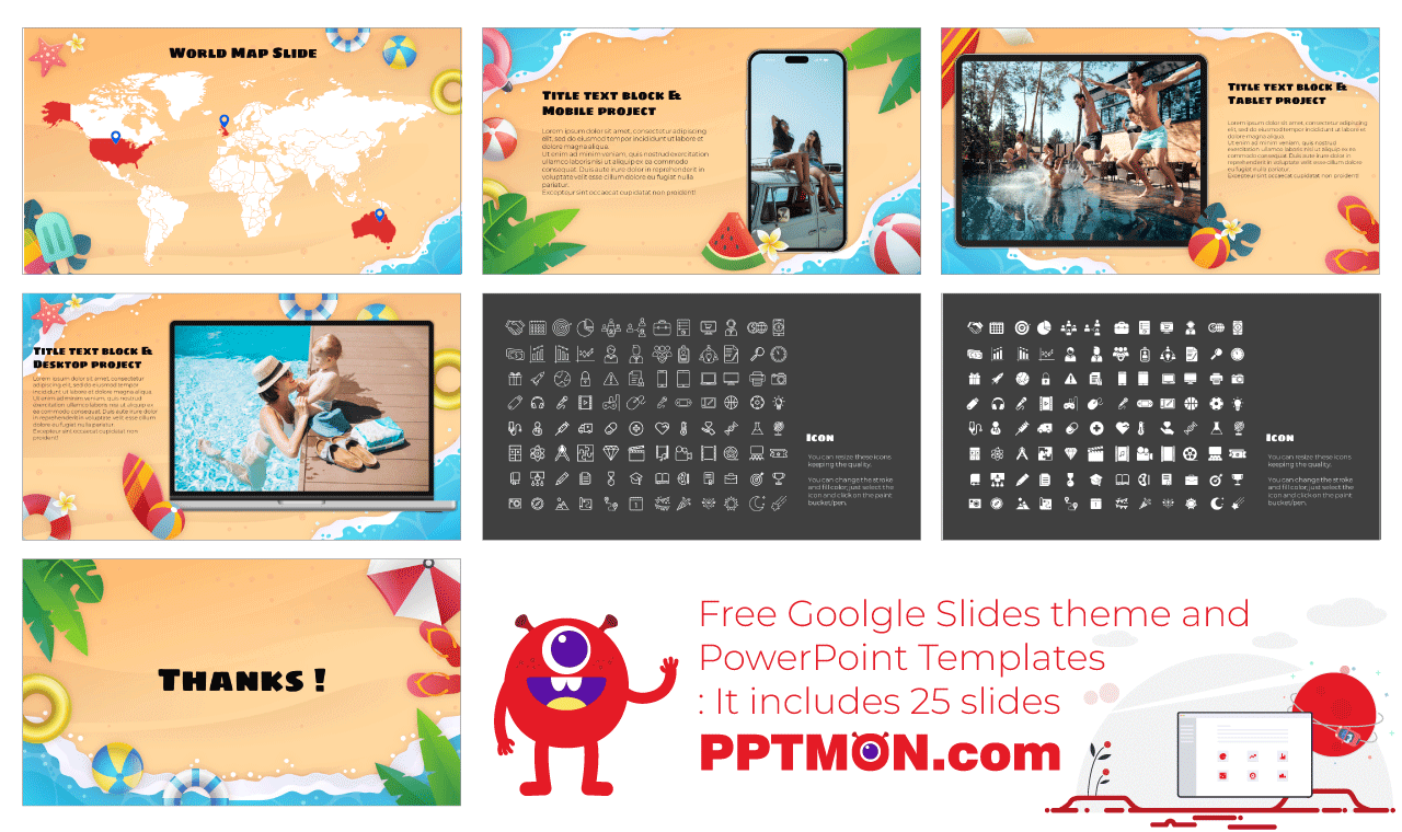 Happy Summer Vacation Google Slides PowerPoint Presentation Design
