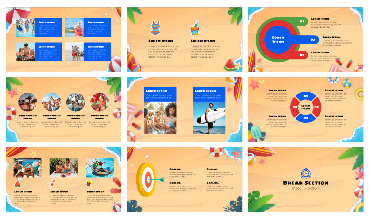 Happy Summer Vacation Google Slides PowerPoint Template Free Download