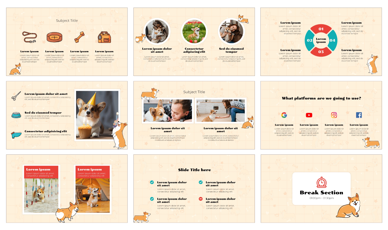 International Corgi Day Google Slides Theme PowerPoint Template