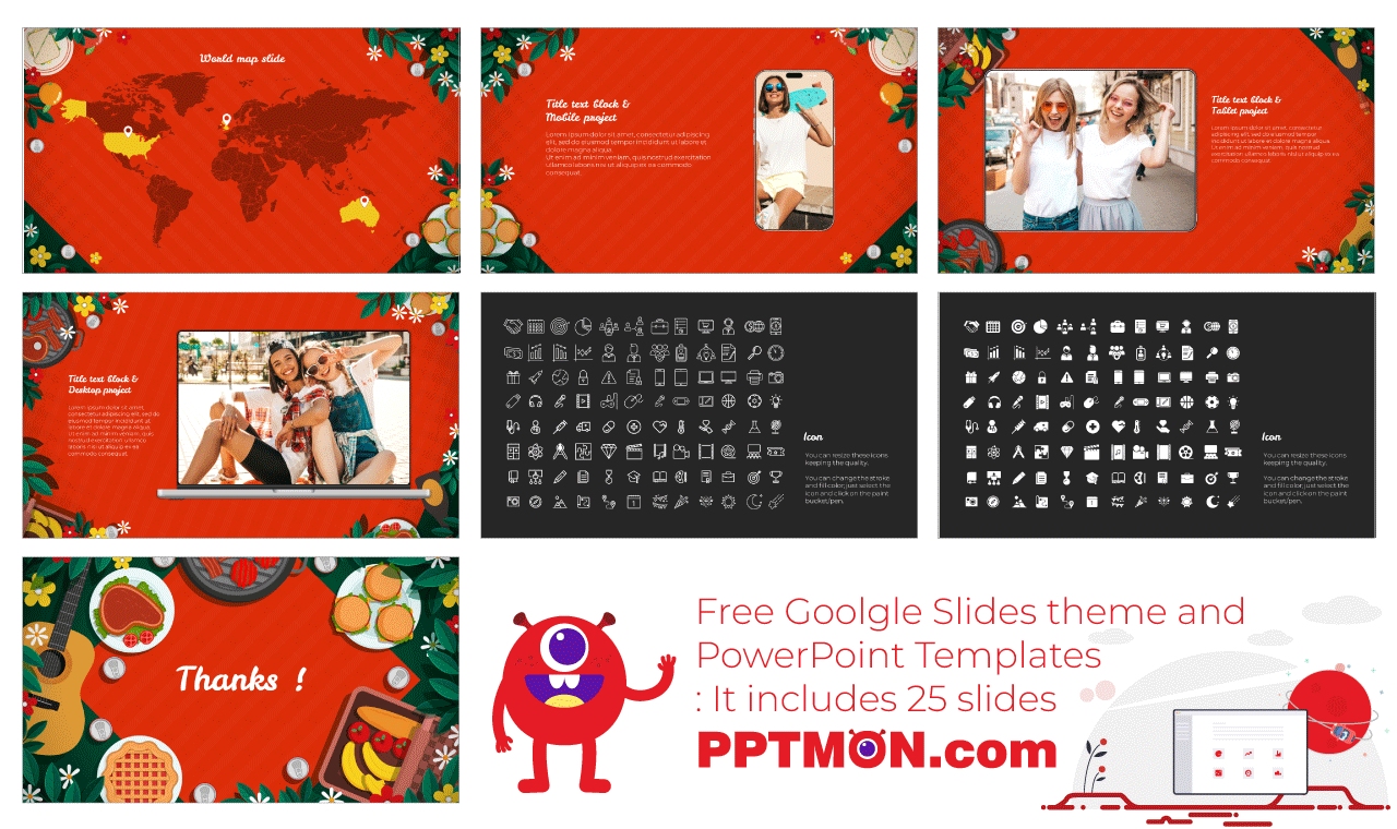 Let's Picnic Google Slides PowerPoint Presentation Background Design