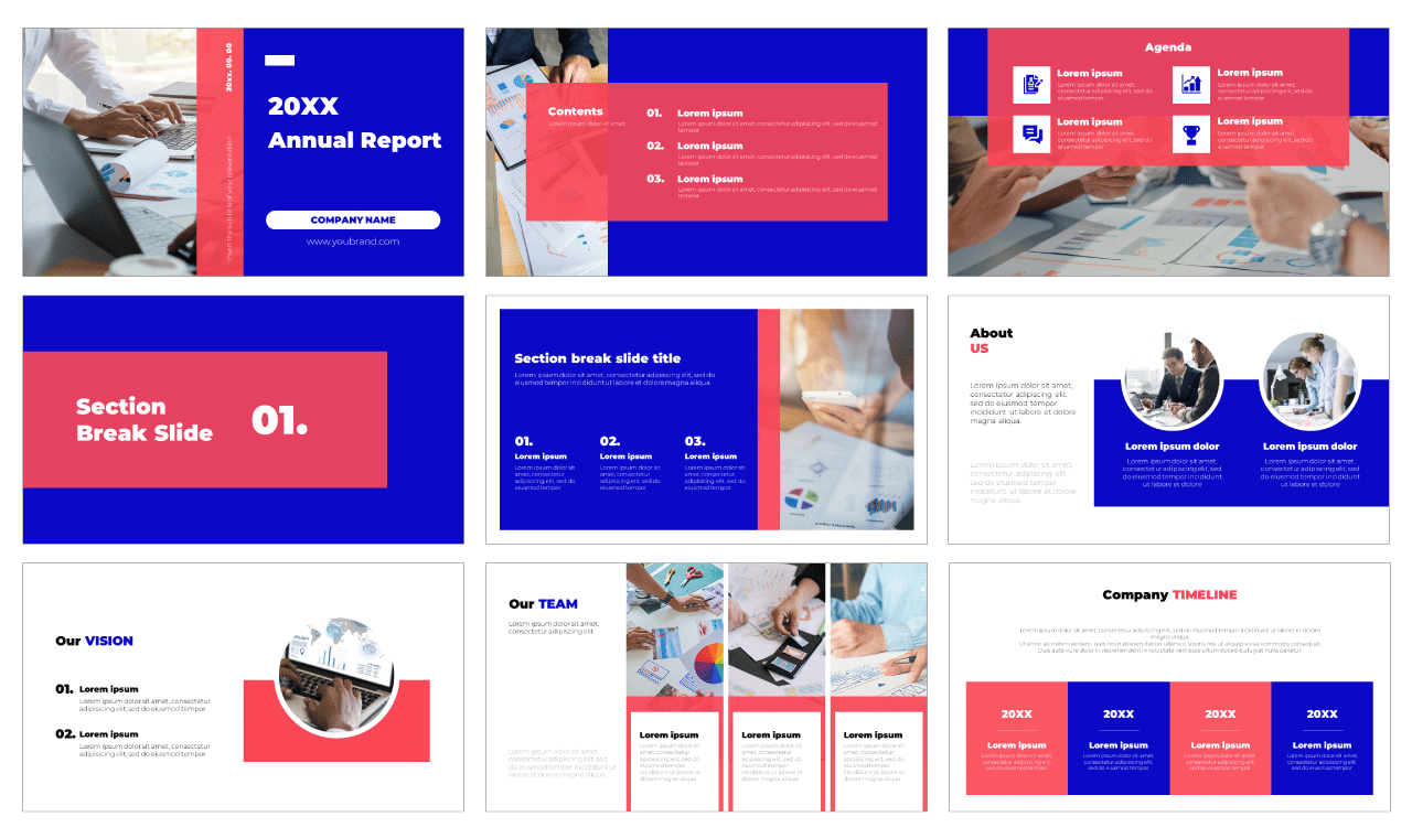 Minimal Annual Report Free Google Slides PowerPoint Template