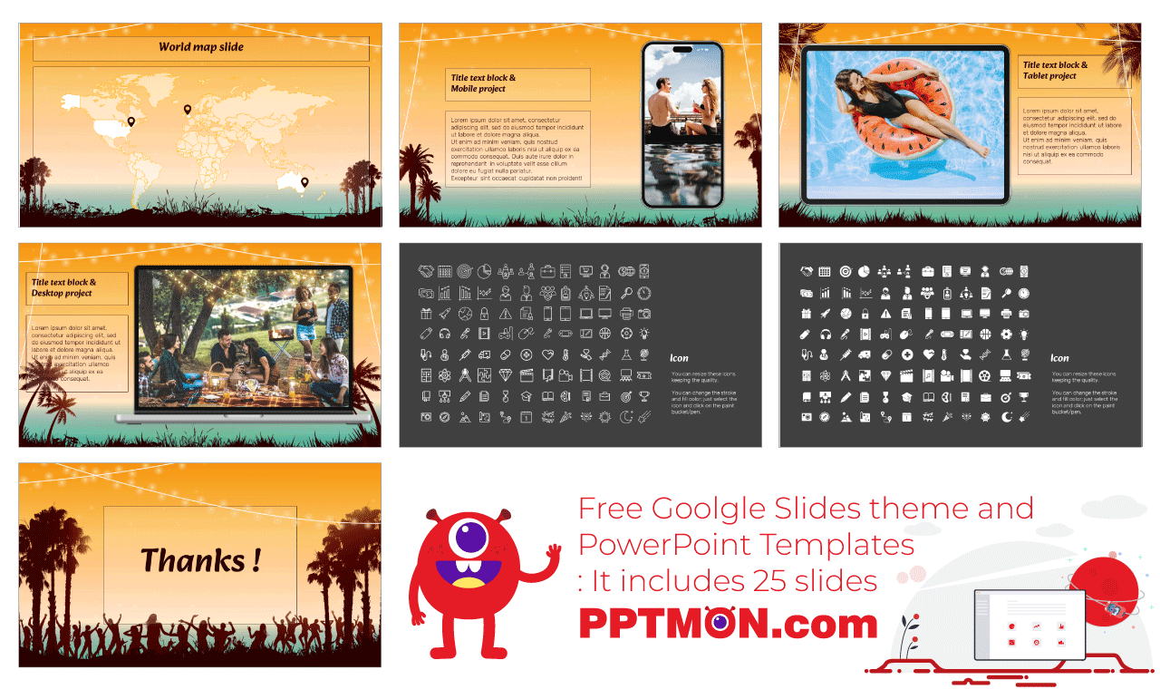 Summer Beach Party Google Slides PowerPoint Presentation Design