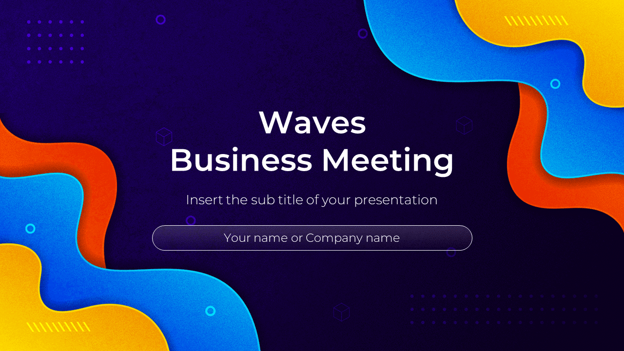 Waves Business Meeting Free Google Slides PowerPoint Template