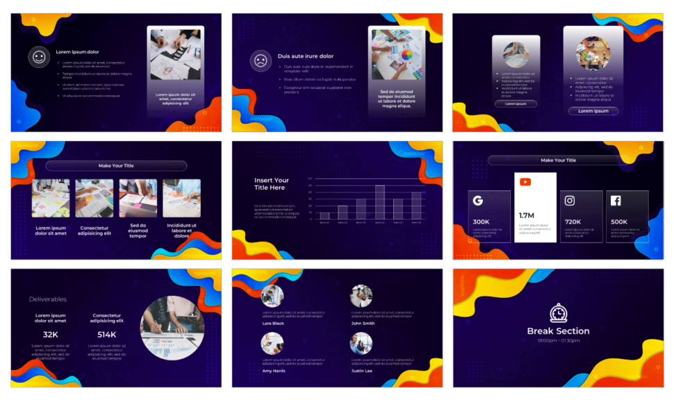Waves Business Meeting Free Google Slides PowerPoint Template