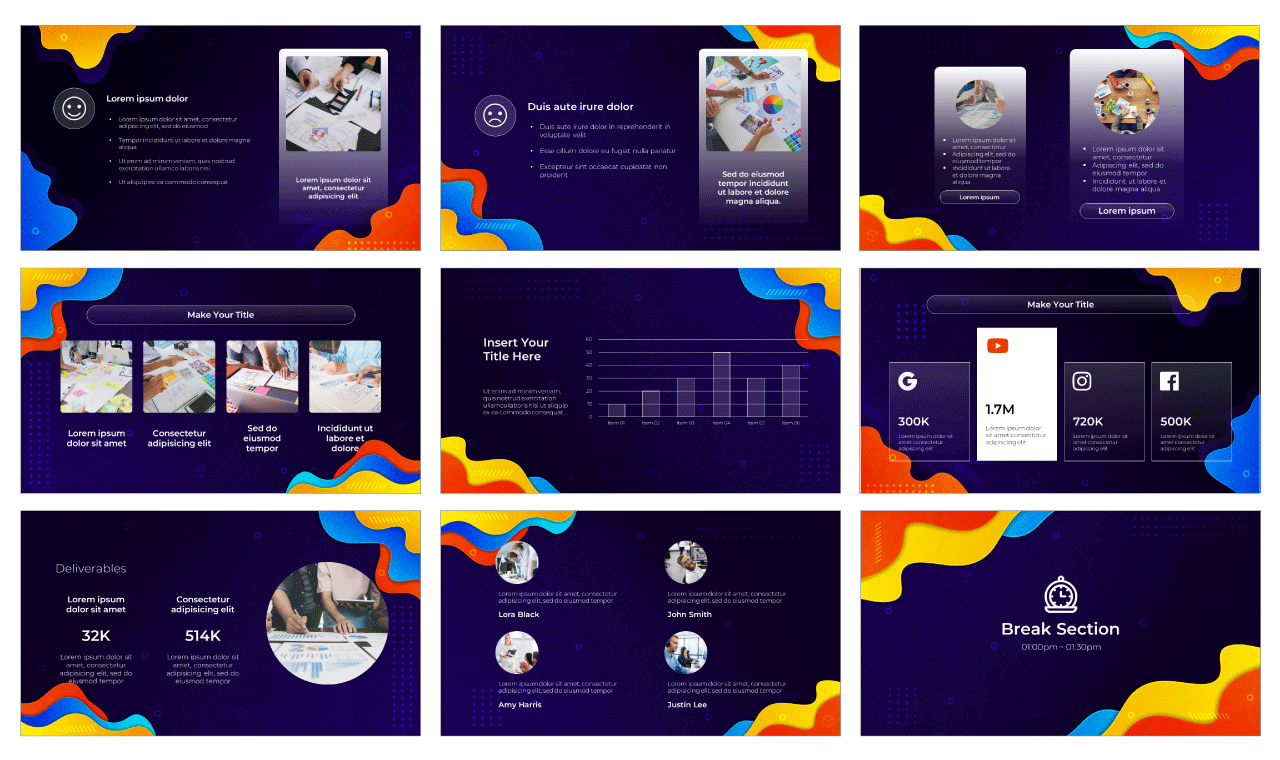 Waves Business Meeting Google Slides PowerPoint Template