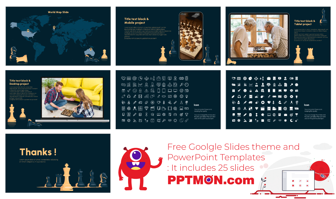 Dia do Xadrez nos EUA Modelo do Google Slides e PPT