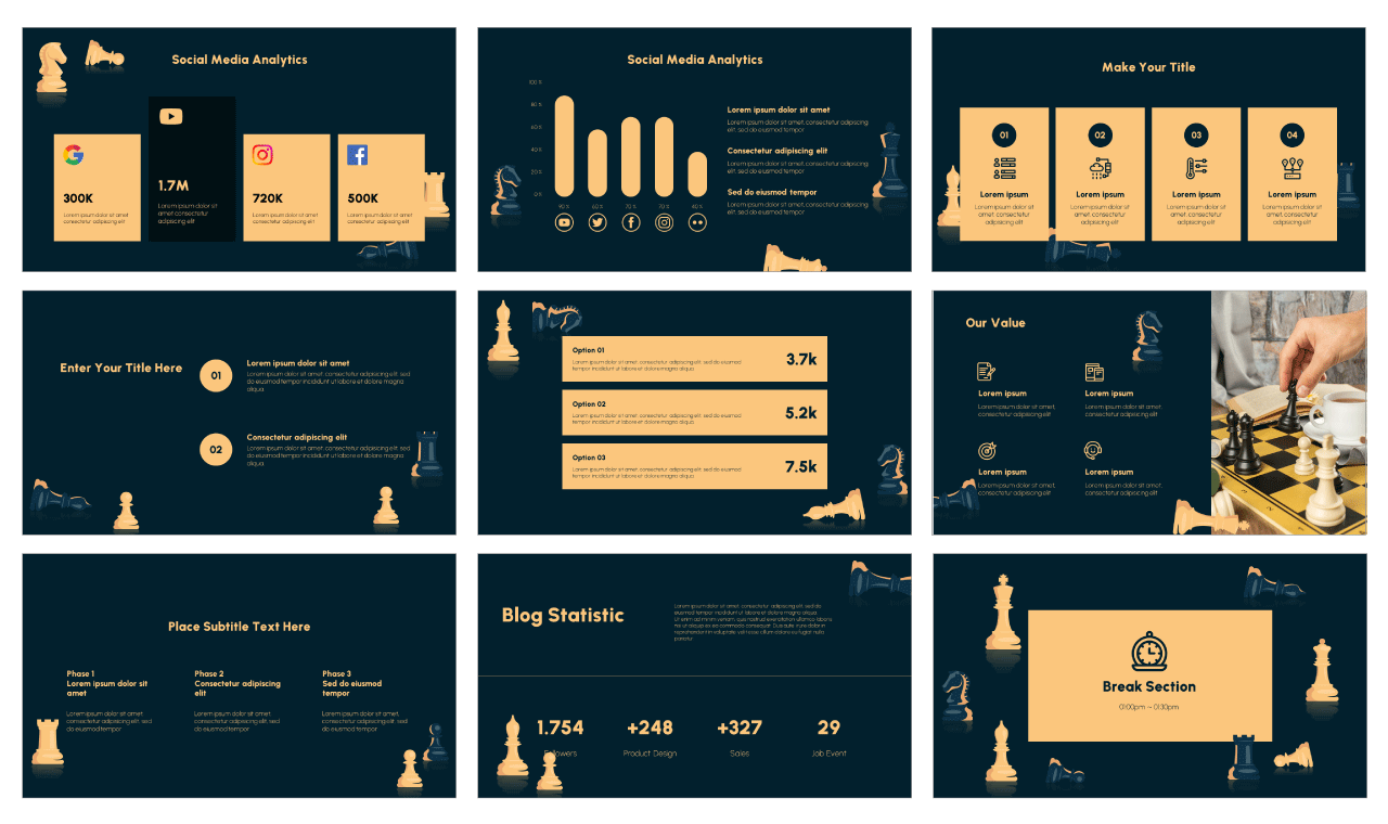 Chess Game Google Slides PowerPoint Template Free Download