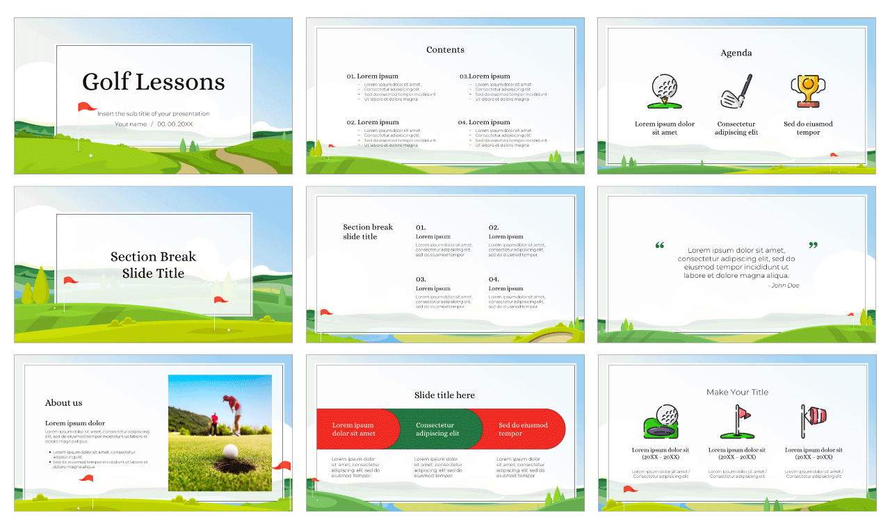 Golf Lessons Free Google Slides Theme PowerPoint Template