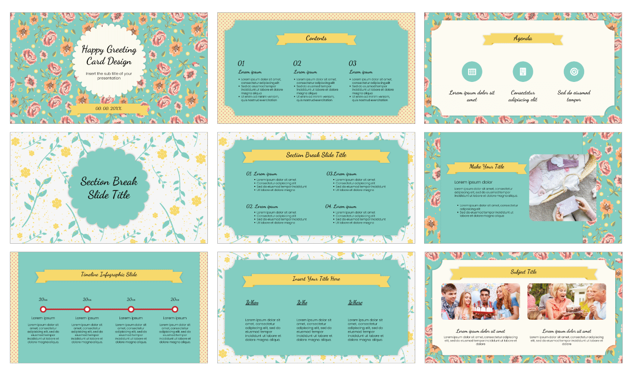 Happy Greeting Card Design Free Google Slides PowerPoint Template