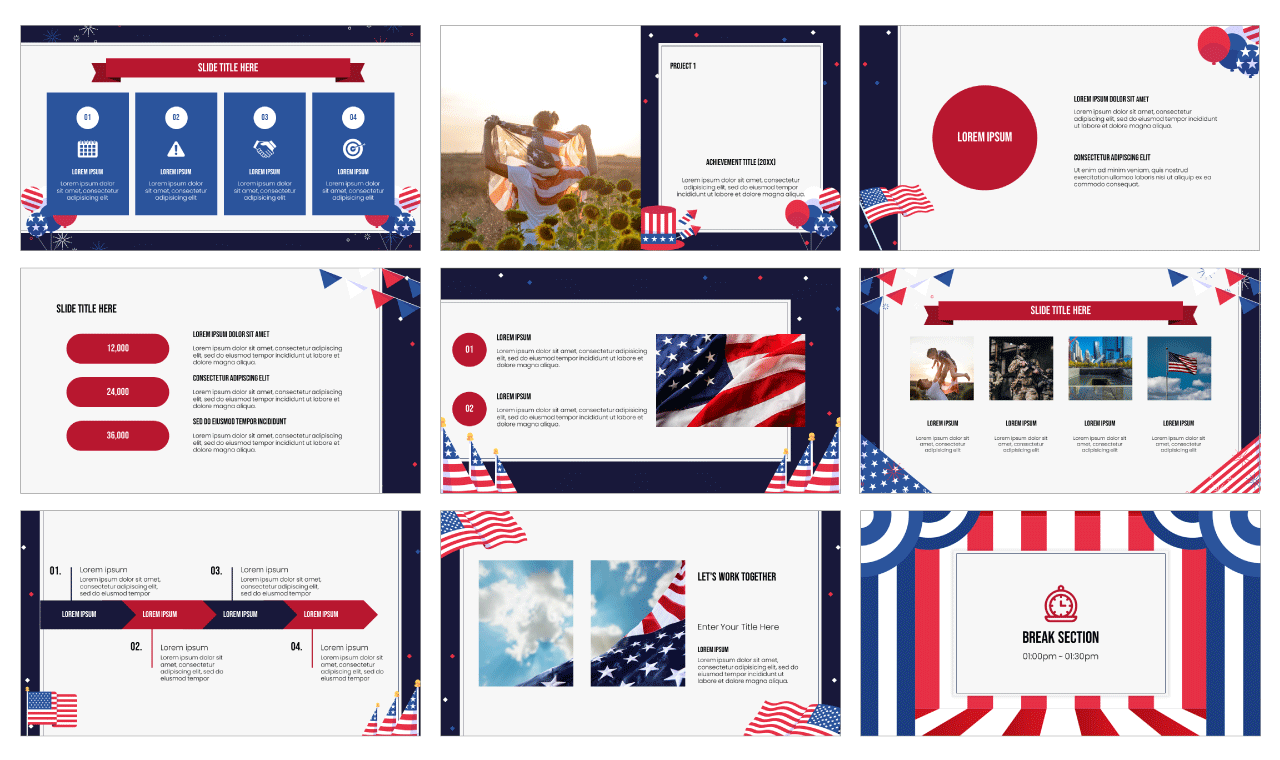 Independence Day USA Google Slides PowerPoint Template Free Download