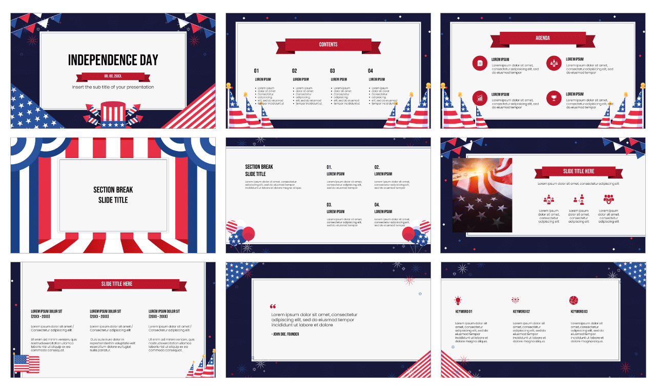 Independence Day USA Google Slides Theme PowerPoint Template