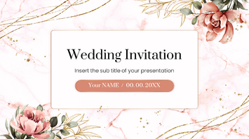 Marble Wedding Invitation Google Slides PowerPoint Template