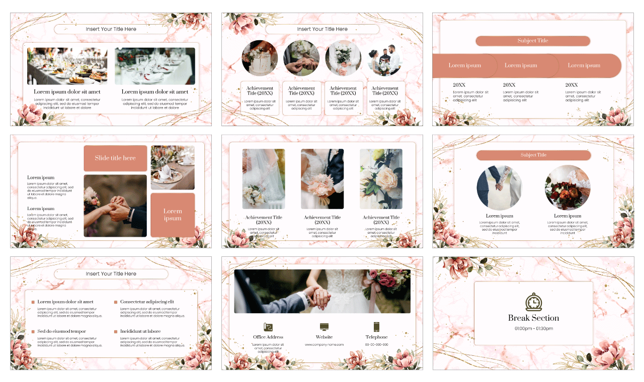 Marble Wedding Invitation Google Slides PowerPoint Template