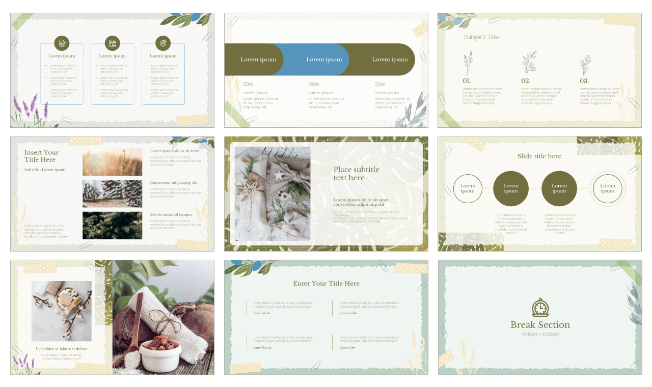 Organic Plants Google Slides PowerPoint Template Free Download