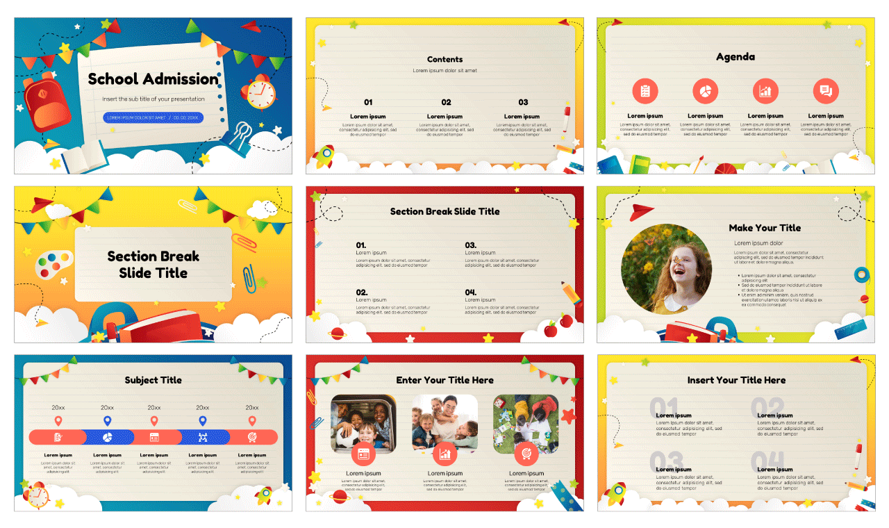 School Admission Free Google Slides Theme and PowerPoint Template