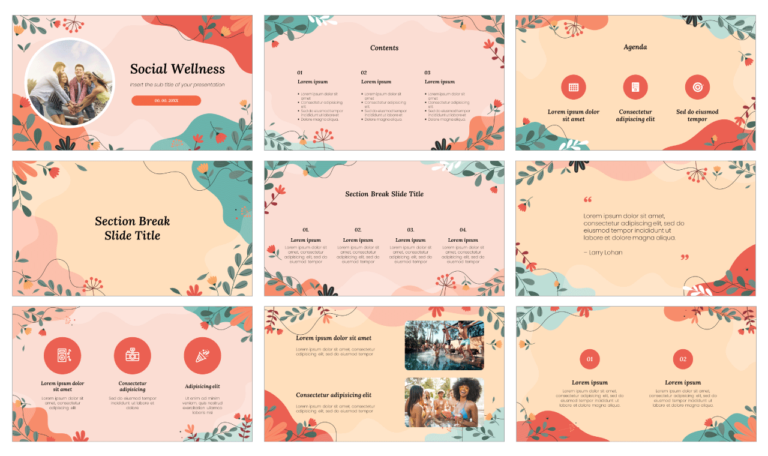 Social Wellness Free Google Slides Theme PowerPoint Template