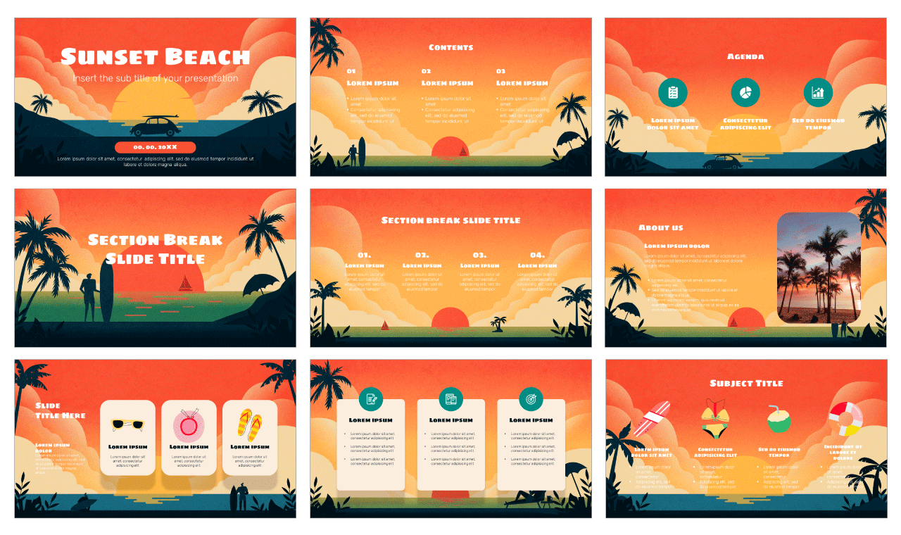 Sunset Beach Free Google Slides PowerPoint Templates