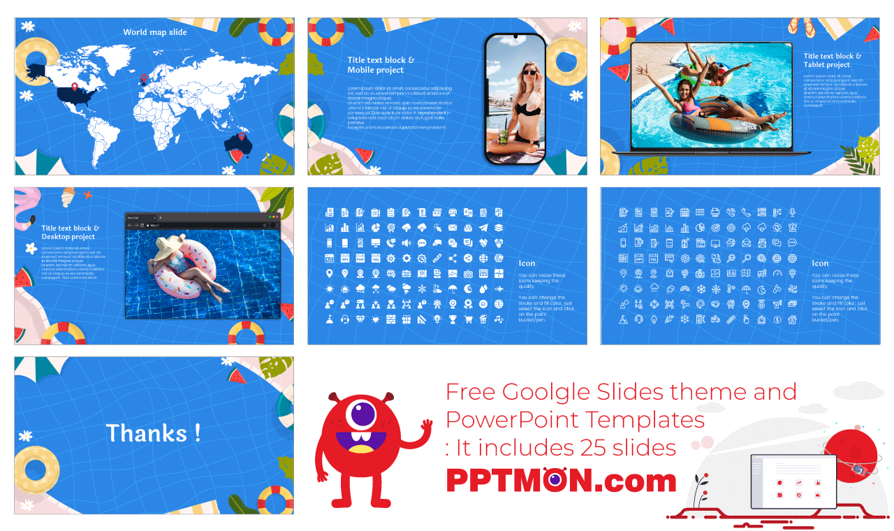 Swimming Pool Google Slides PowerPoint Presentation Design