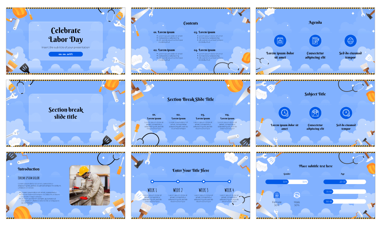 Celebrate Labor Day Free Google Slides Theme PowerPoint Template