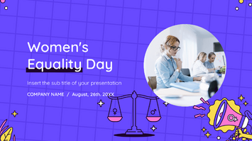 Celebrate Women's Equality Day Free Google Slides Templates