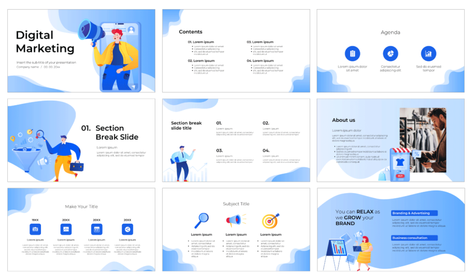 Digital Marketing Free Google Slides Theme PowerPoint Template