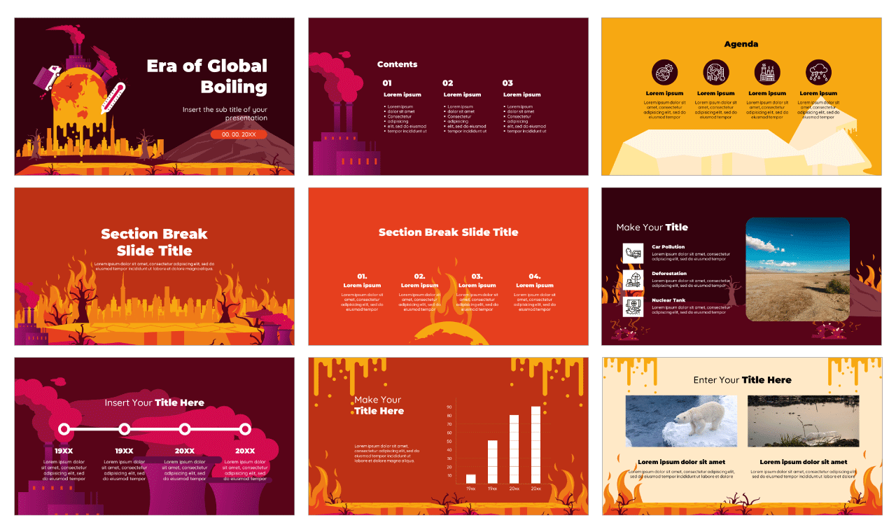 Era of Global Boiling Free Google Slides Theme PowerPoint Template