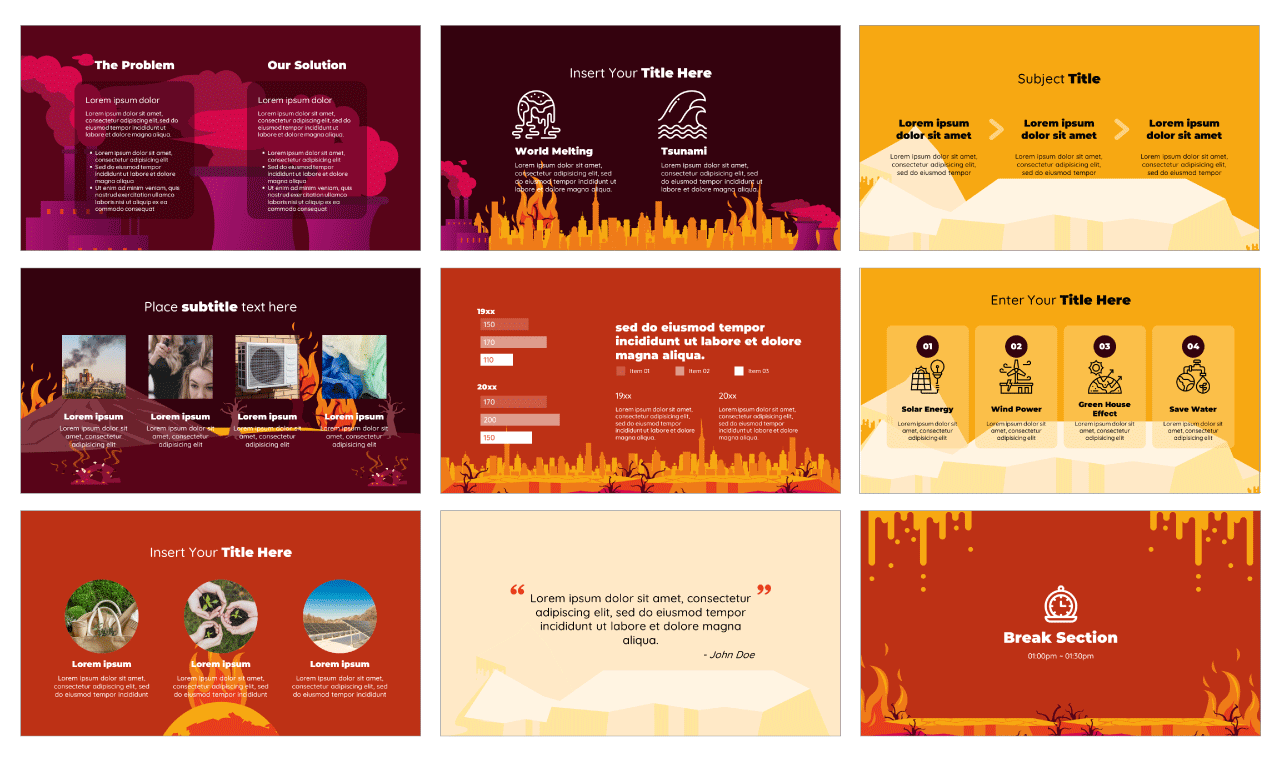 Era of Global Boiling Google Slides PowerPoint Templates Free Download