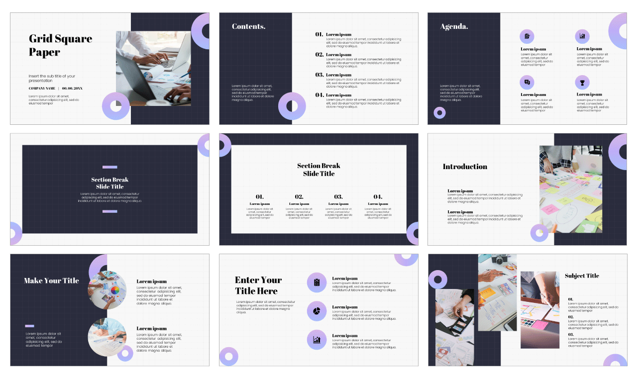 Grid Square Paper Free Google Slides PowerPoint Template