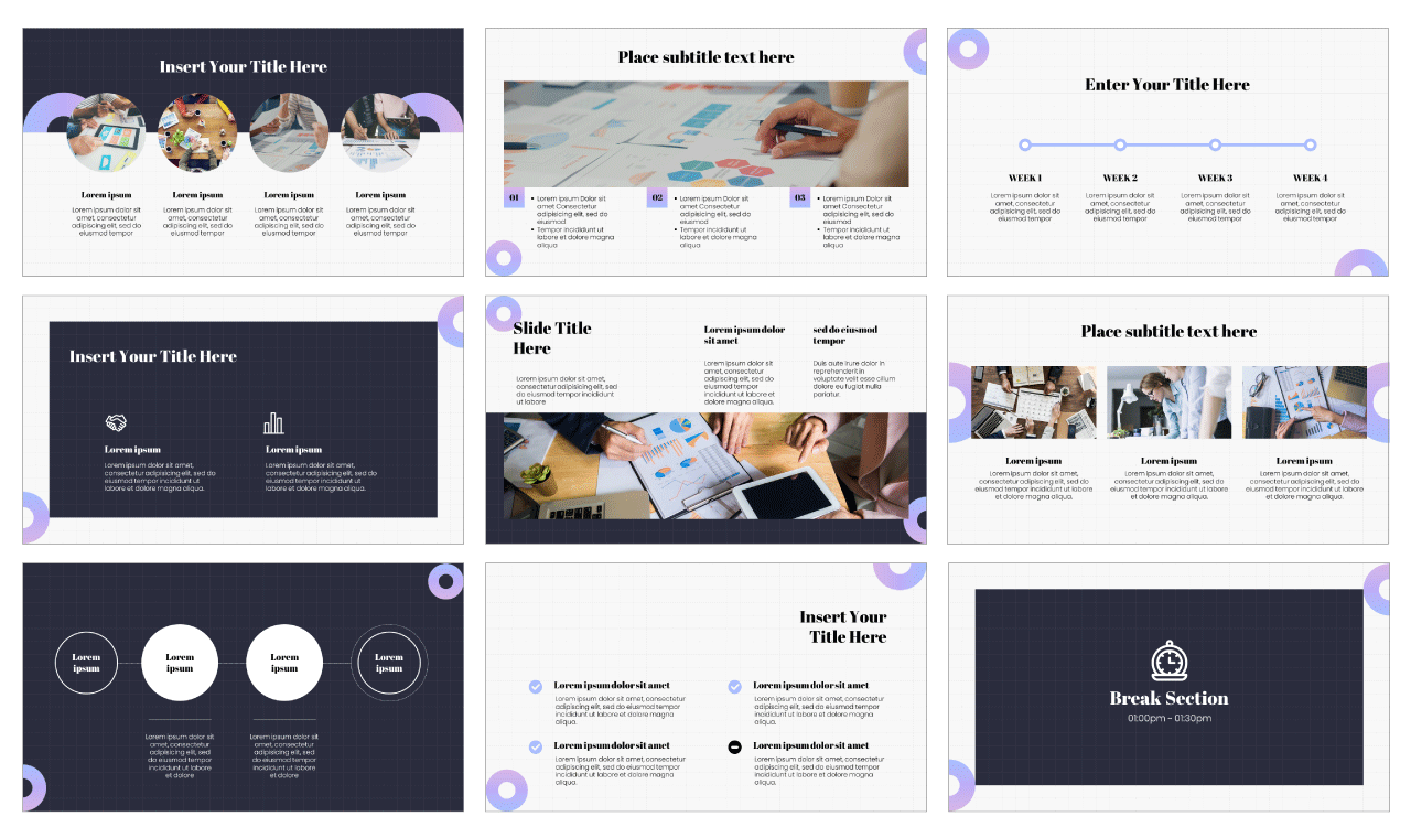 Grid Square Paper Google Slides PowerPoint Template Free Download