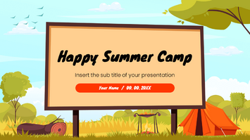 Happy Summer Camp Google Slides Theme PowerPoint Template