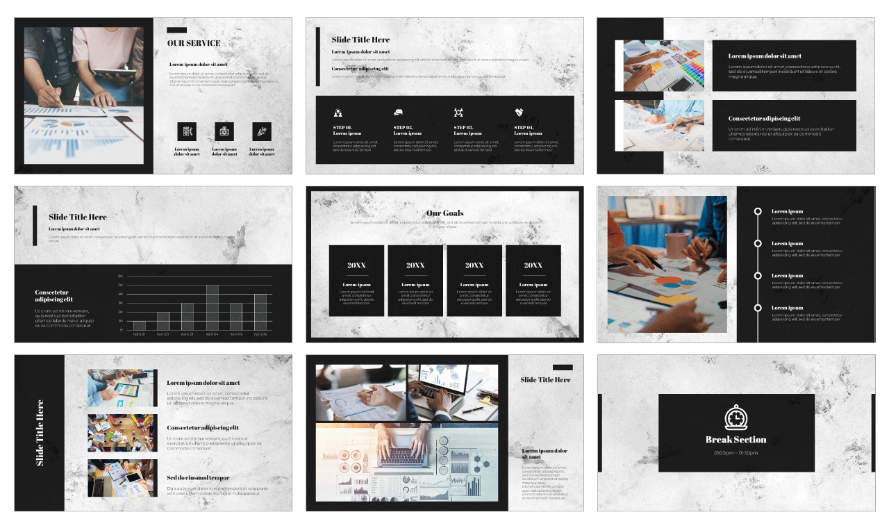 Marble Pitch Deck Google Slides PowerPoint Templates Free Download