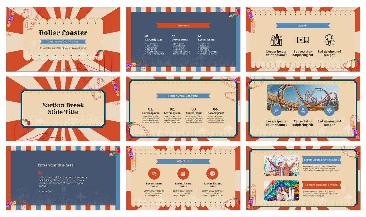 Roller Coaster Free Google Slides Theme PowerPoint Template