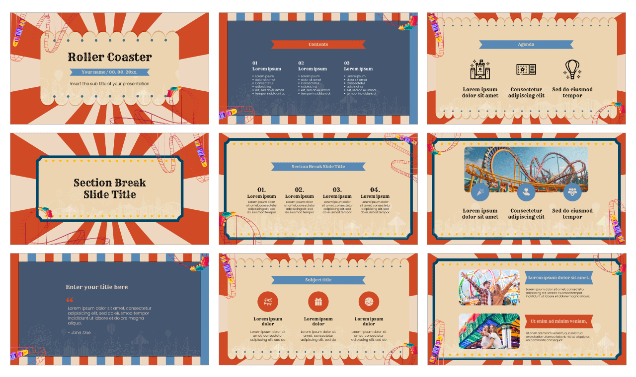 Roller Coaster Free Google Slides Themes PowerPoint Templates