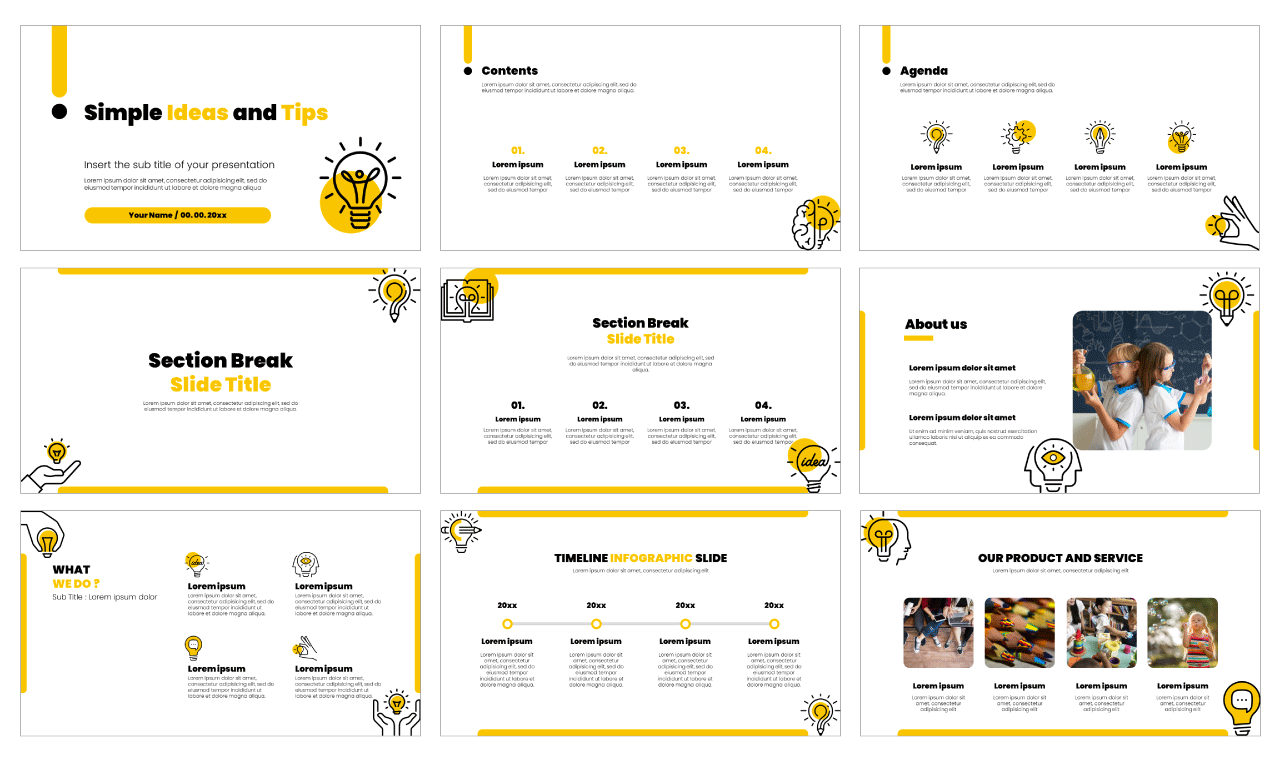 Simple Ideas and Tips Free Google Slides PowerPoint Template