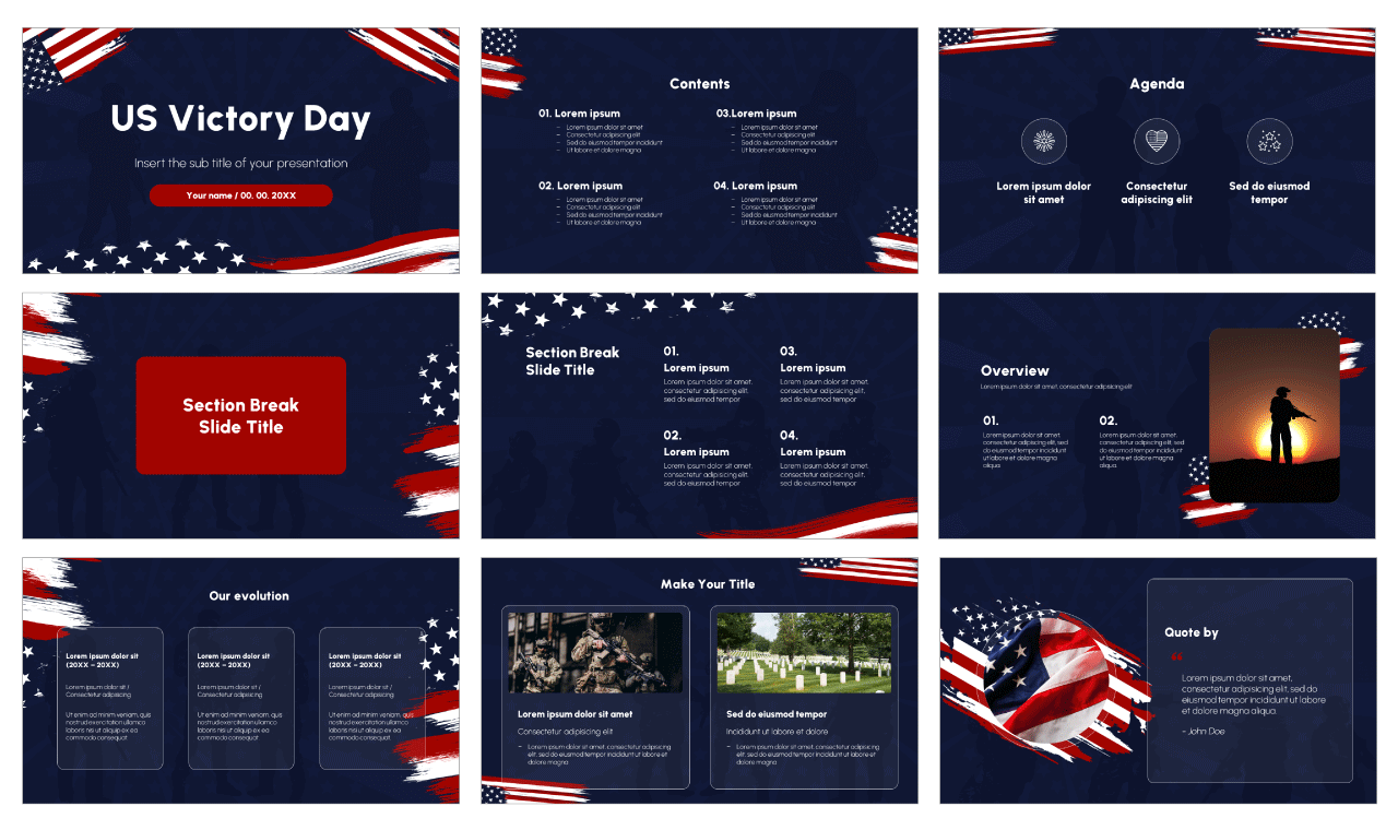 US Victory Day Free Google Slides Theme PowerPoint Template