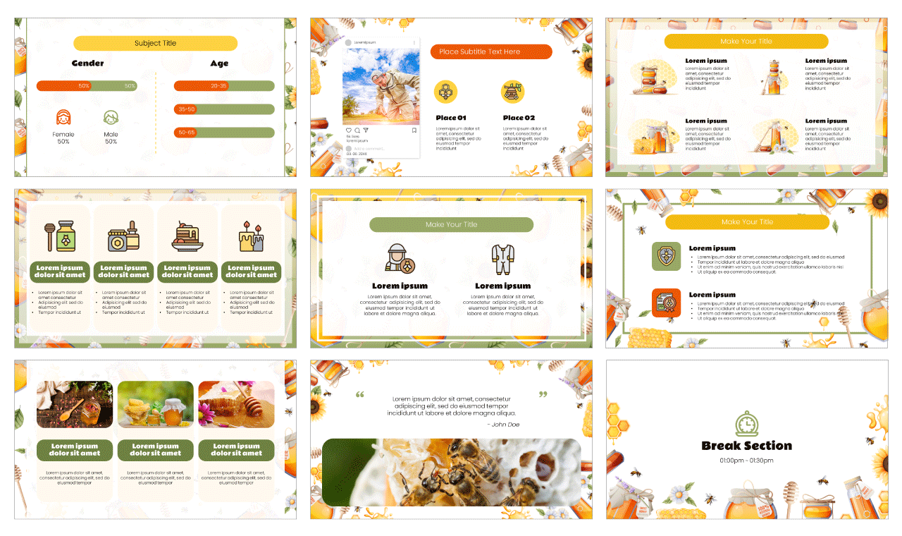 World Honey Bee Day Google Slides PowerPoint Template Free Download